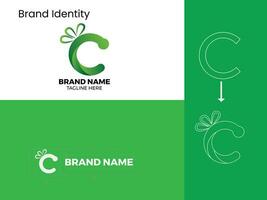 c modern  letter logo design vector