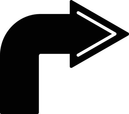 Turn Right Glyph Icon
