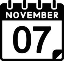 7 7 noviembre glifo icono vector