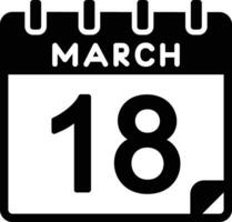18 marzo glifo icono vector