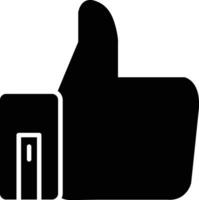 Thumb Up Glyph Icon vector