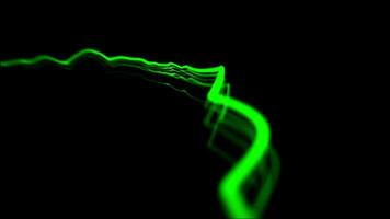 futuristic optical fiber particle lines Flowing or moving effect abstract loop animation on black background video