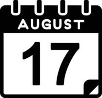 17 August Flat Icon vector