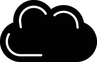 negro nube glifo icono vector