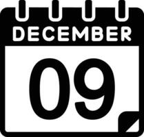 9 9 diciembre glifo icono vector