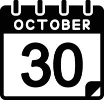30 October Glyph Icon vector