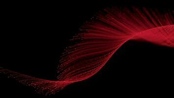 futuristic optical fiber particle lines Flowing or moving effect abstract loop animation on black background video