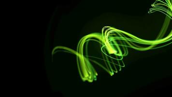 futuristic optical fiber particle lines Flowing or moving effect abstract loop animation on black background video