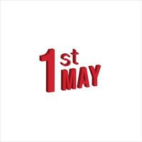 1st may ,1st of the may,  Daily calendar time and date schedule symbol. Modern design, 3d rendering. White background. first of the month vector