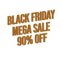90 percent Off, 3D lettering Black Friday Mega Sale  Creative glowing social media banner or text design. vector