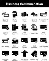 A set of 20 business icons as payment method, card in hand, expired credit card vector