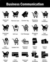 A set of 20 business icons as approved cart, remove cart, camera tag vector