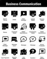 A set of 20 business icons as search money, wallet, video message vector