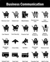 A set of 20 business icons as remove cart, global cart, mcommerce vector