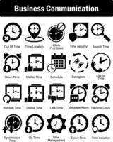 A set of 20 business icons as out of time, time location, clock prohibited vector