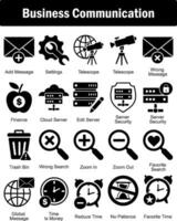 A set of 20 business icons as add message, settings, telescope vector