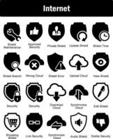 A set of 20 Internet icons as shield maintenance, approved security, private shield vector