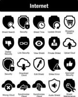A set of 20 Internet icons as shield search, security, shield time vector