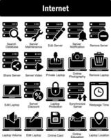 A set of 20 Internet icons as search database, server maintenance, edit server vector