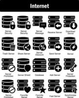 un conjunto de 20 Internet íconos como servidor seguridad, servidor mensaje, servidor mensaje vector