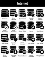 A set of 20 Internet icons as database, server security, share server vector