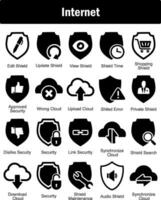 A set of 20 Internet icons as edit shield, update shield, view shield vector