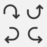 Arrow action undo redo icon vector