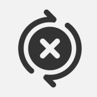 Arrow sync dismiss decline icon vector