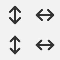 Arrow bidirectional 2 arrow head icon double arrowhead 2 arrow head button vector