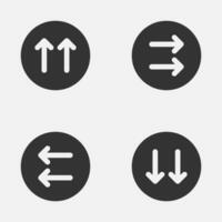 Double arrow circle icon up right left down double caret button vector