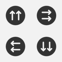 Double arrow circle icon up right left down double caret button vector