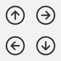 Arrow circle outline thin line icon next previous up down button vector