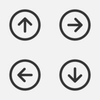 Arrow circle outline thin line icon next previous up down button vector