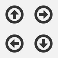 Arrow up down left right circle thick outline icon. vector
