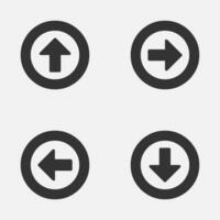 Arrow up down left right circle thick outline icon. vector