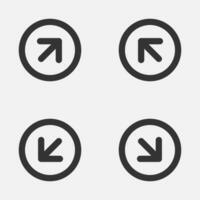 Arrow diagonal circle icon upleft downleft upright downright button vector