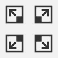 Arrow corner diagonal icon resize downleft upleft downright upright button vector