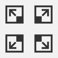 Arrow corner diagonal icon resize downleft upleft downright upright button vector