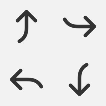 flecha curva icono abajo izquierda arriba Derecha botón. vector