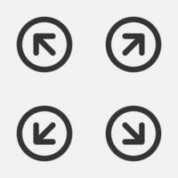 Arrow download icon align left top right bottom button vector