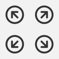 Arrow download icon align left top right bottom button vector