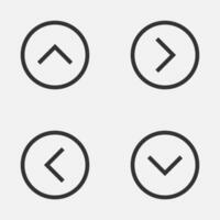 Arrow circle thin line icon navigation button vector