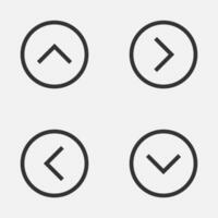 Arrow circle thin line icon navigation button vector