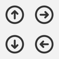 Arrow circle outline icon next previous up down button vector