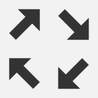 Arrow thick diagonal icon pointer button vector