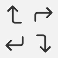 Arrow return icon enter left up right top button vector