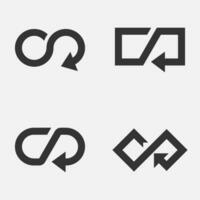 Arrow repeat continue icon infinity loop button. vector