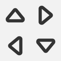 Arrow triangle outline up down next previous icon vector
