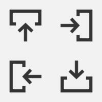 Arrow in down left right up icon vector
