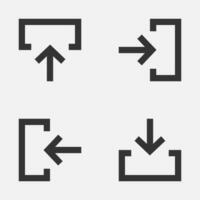 Arrow in down left right up icon vector